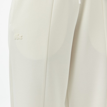  Lacoste Kadın Loose Fit Beyaz Eşofman Altı