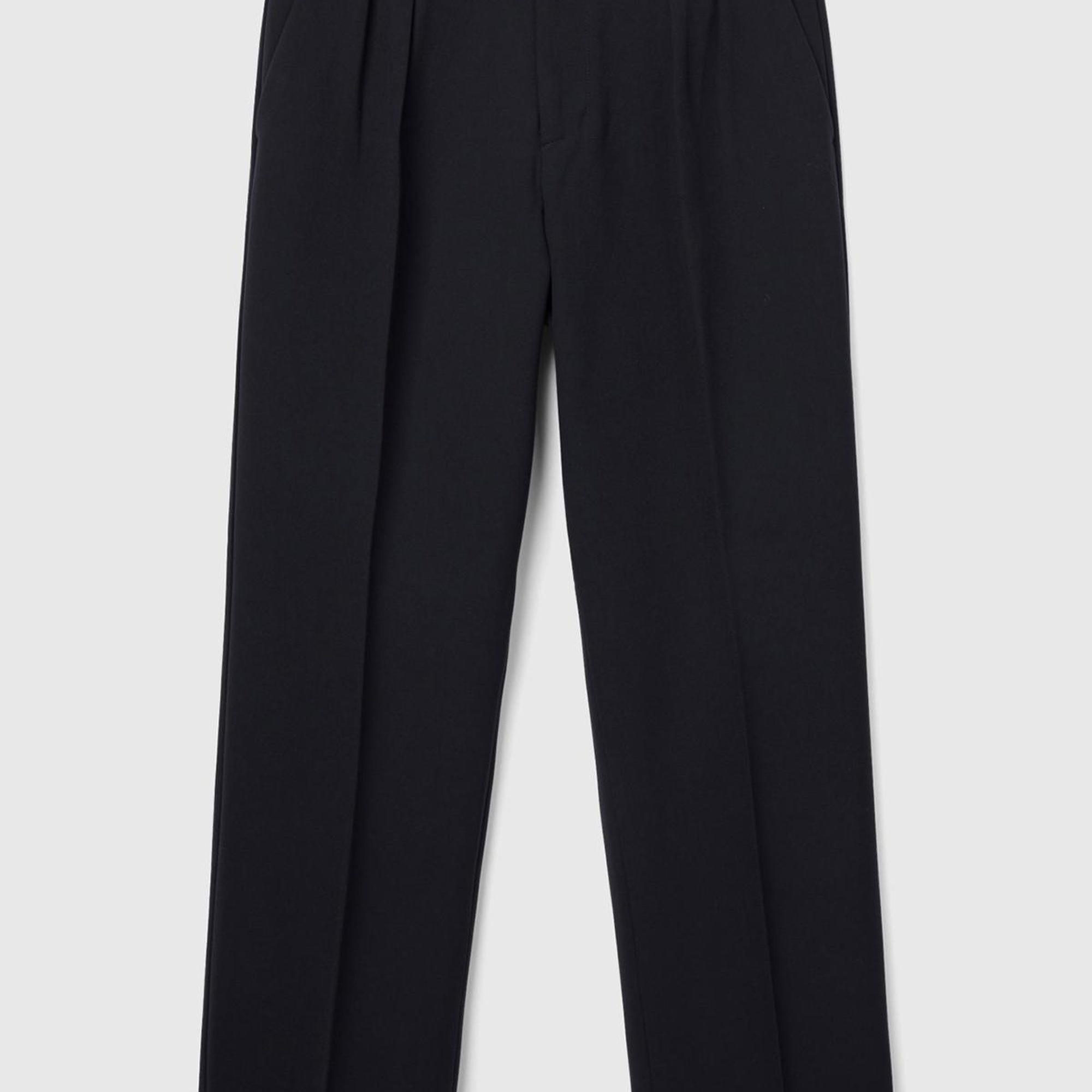 Erkek Siyah Viskoz Karışımlı Bol Paça Pantolon