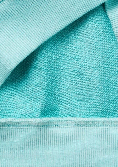  Erkek Çocuk Turkuaz Baskılı Soluk Efektli Kese Cepli Kapüşonlu Sweatshirt