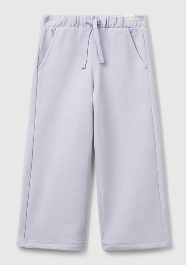  Kız Çocuk Lila Beli İpli Cepli Etiket Logolu Bol Paça Eşofman Altı