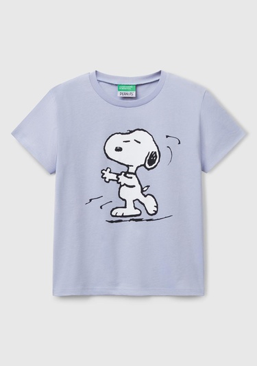  Kız Çocuk Lila Peanuts Baskılı T-Shirt
