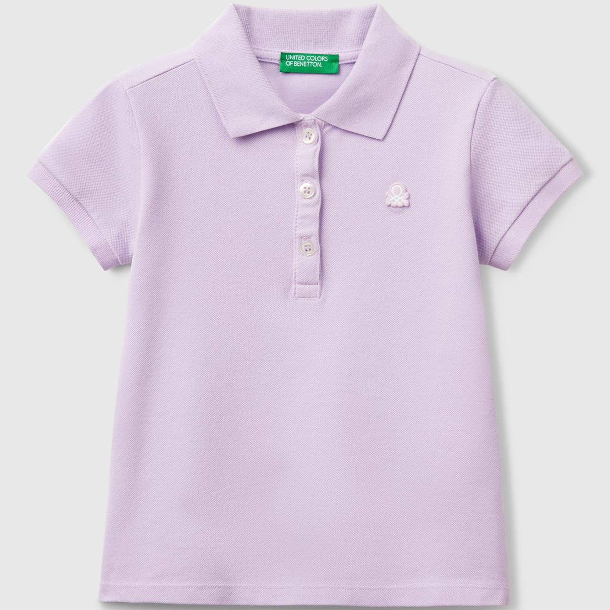 Kız Çocuk Lila Logolu Pike Polo T-Shirt