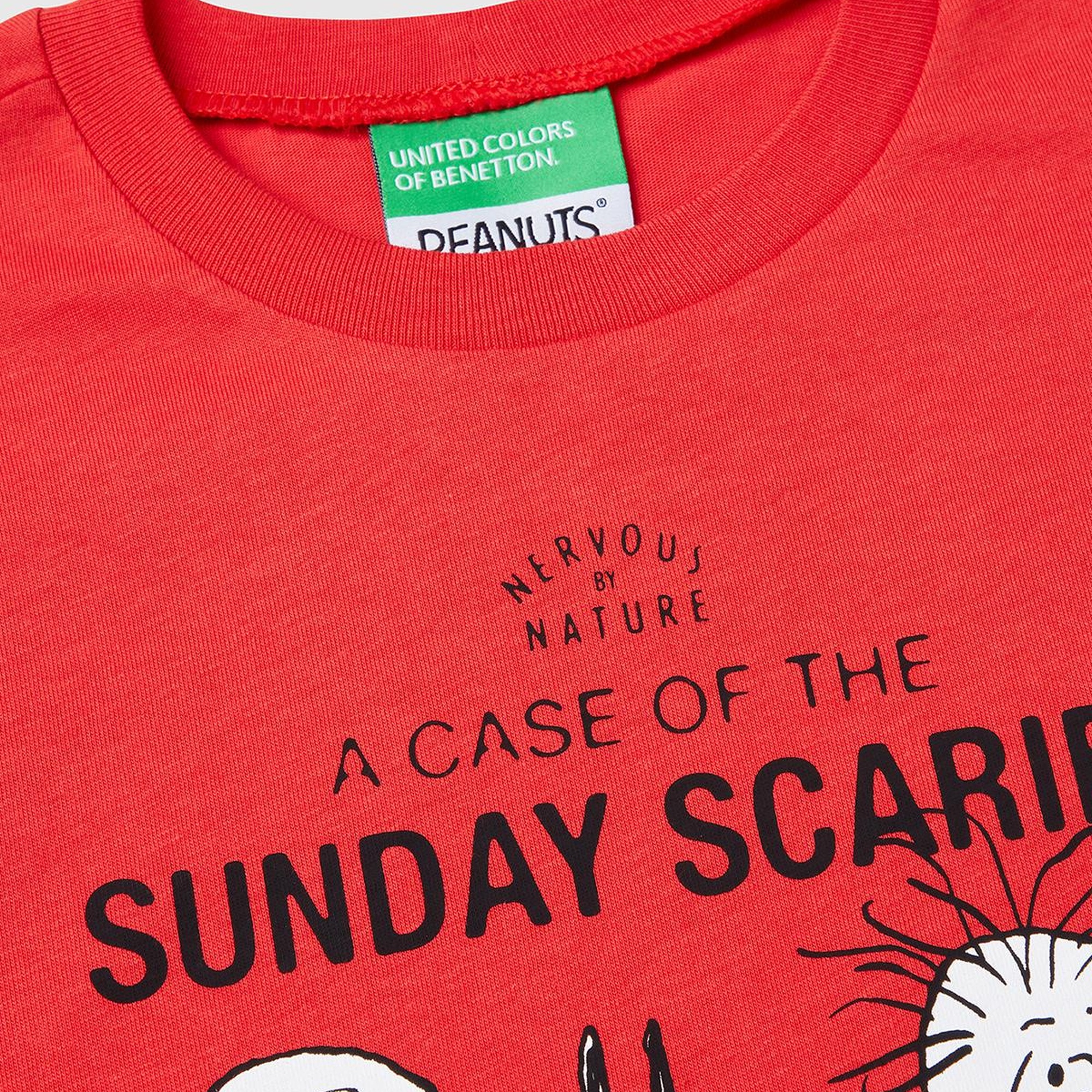 Erkek Çocuk Kırmızı Peanuts Baskılı T-Shirt