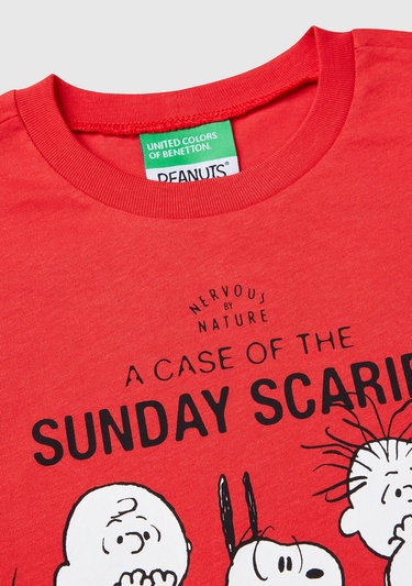  Erkek Çocuk Kırmızı Peanuts Baskılı T-Shirt