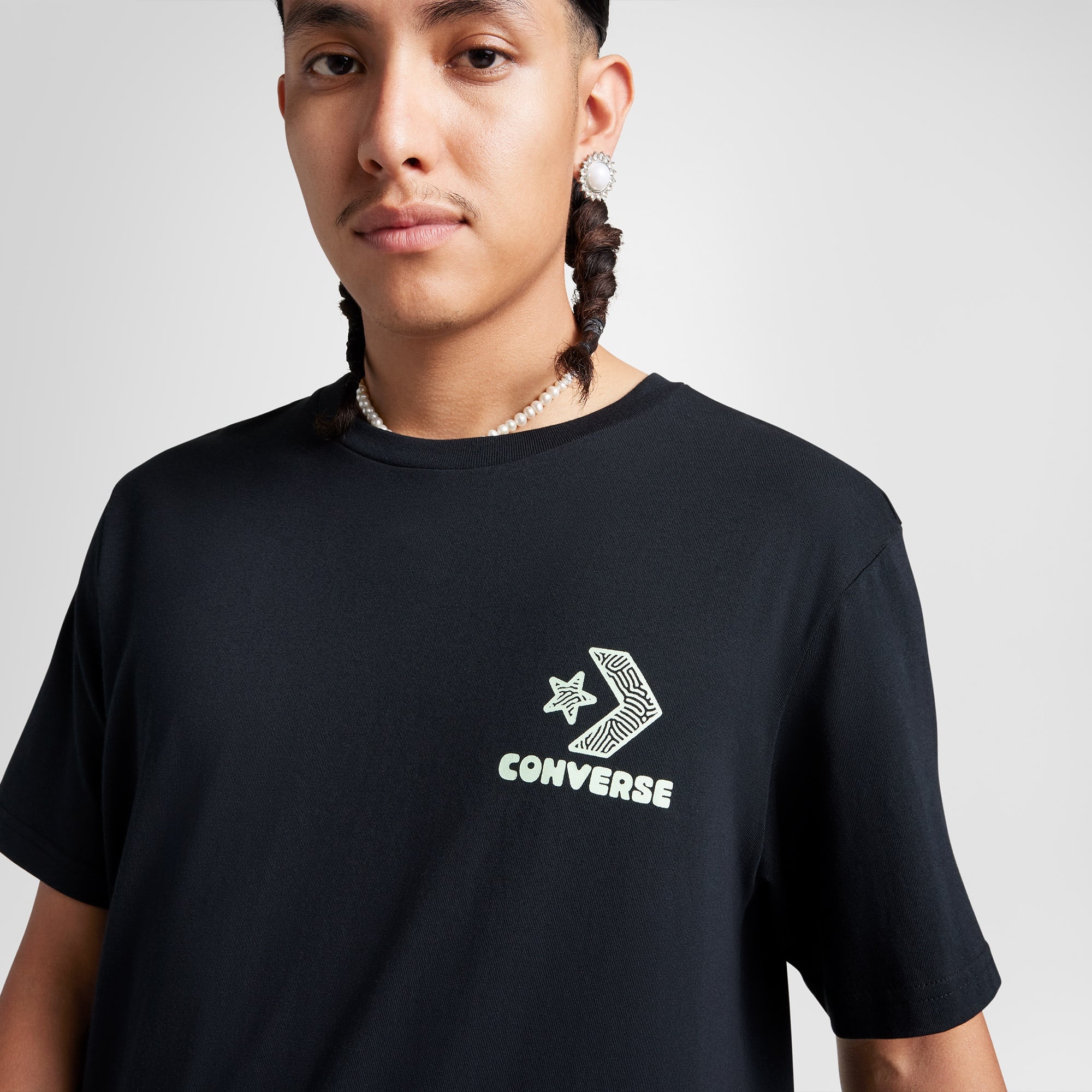 Converse Erkek Grafik Baskılı Siyah T-Shirt