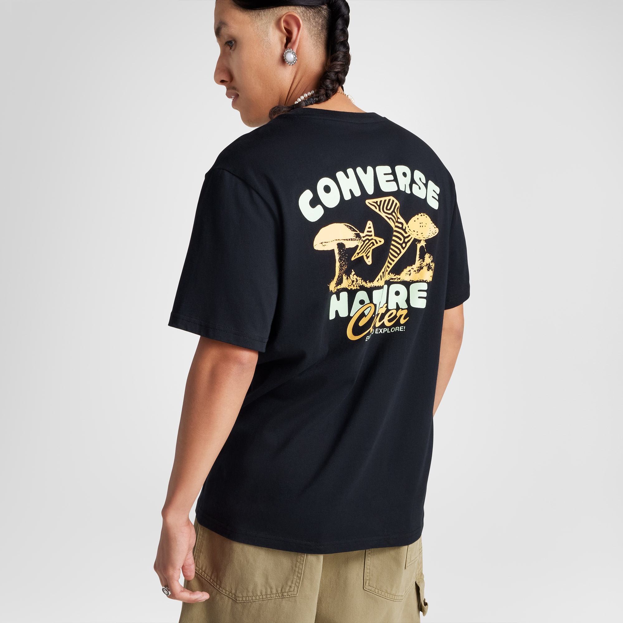 Converse Erkek Grafik Baskılı Siyah T-Shirt