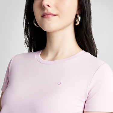  Converse Slim Fit Kadın Pembe T-Shirt