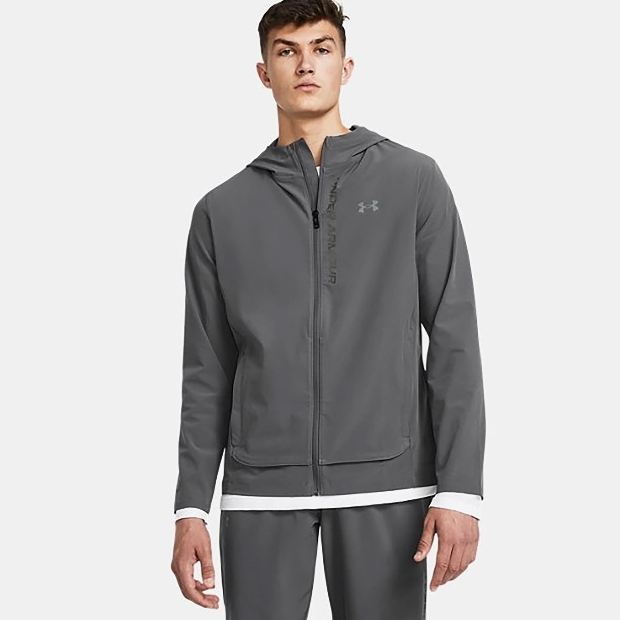 Under Armour Outrun The Erkek Gri Koşu Ceketi