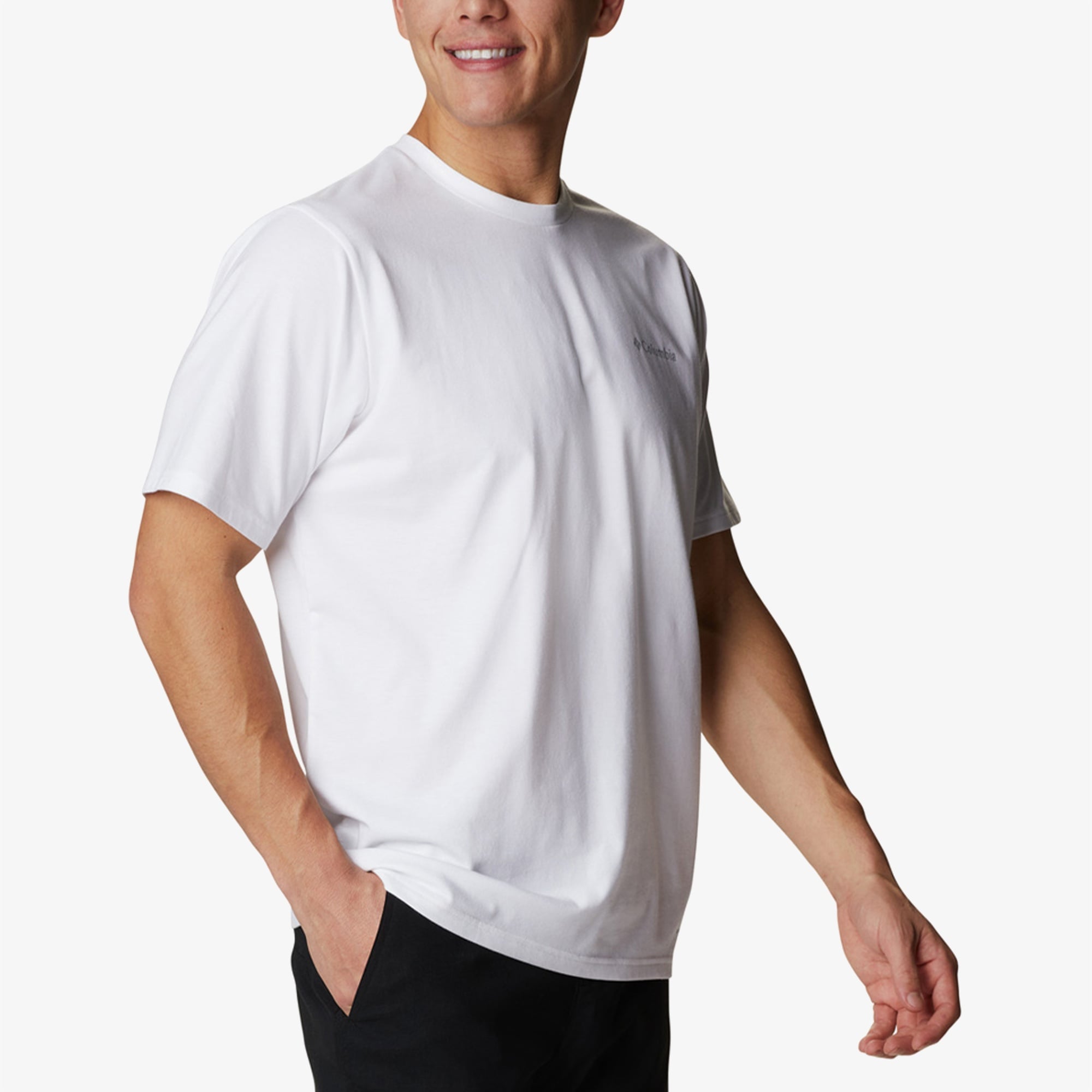 Columbia Sun Trek Sleeve Erkek Beyaz T-Shirt