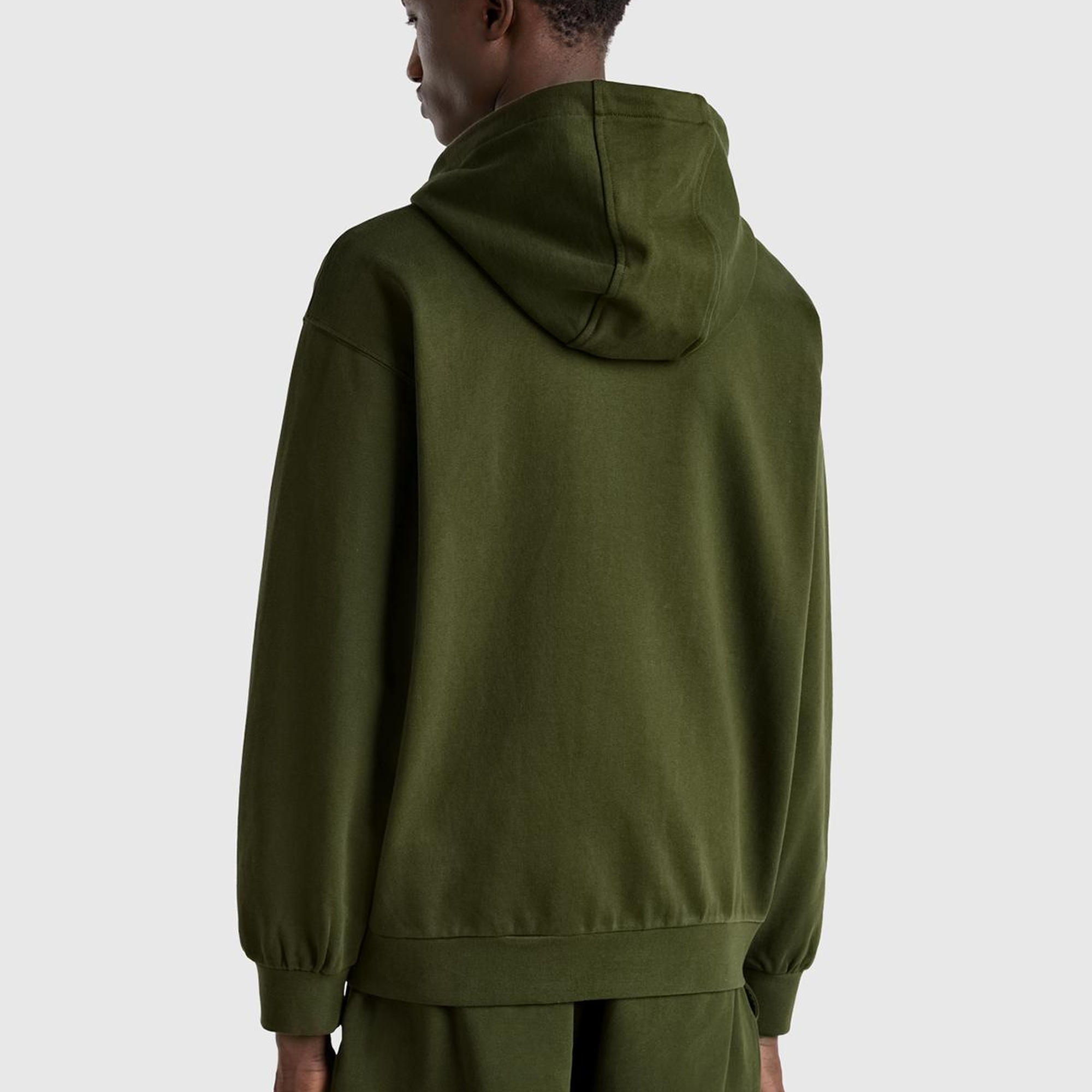 Erkek %100 Pamuk Dar Kesim Fermuarlı Kapüşonlu Sweatshirt