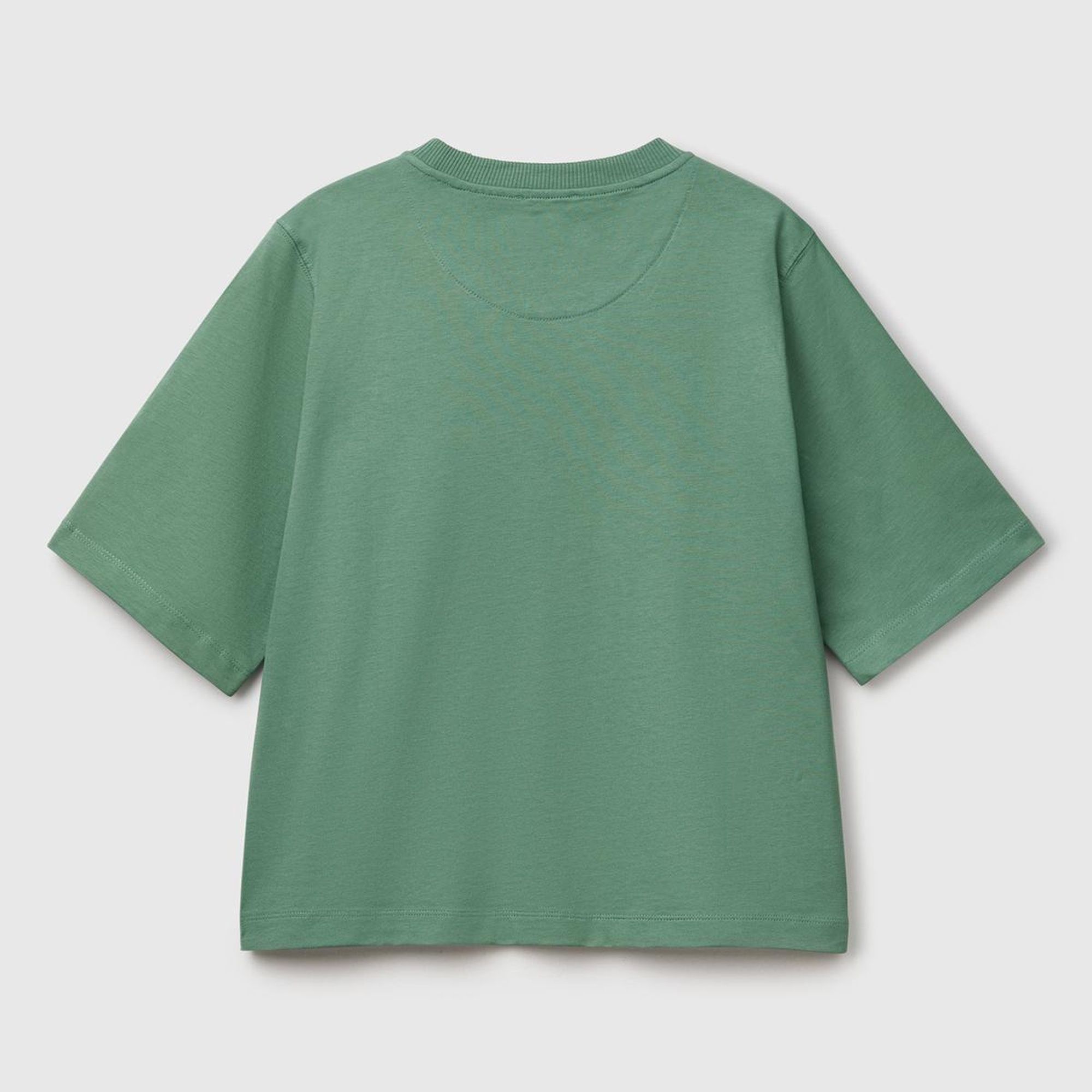 Kadın Açık Yeşil %100 Koton Boxy Fit T-Shirt