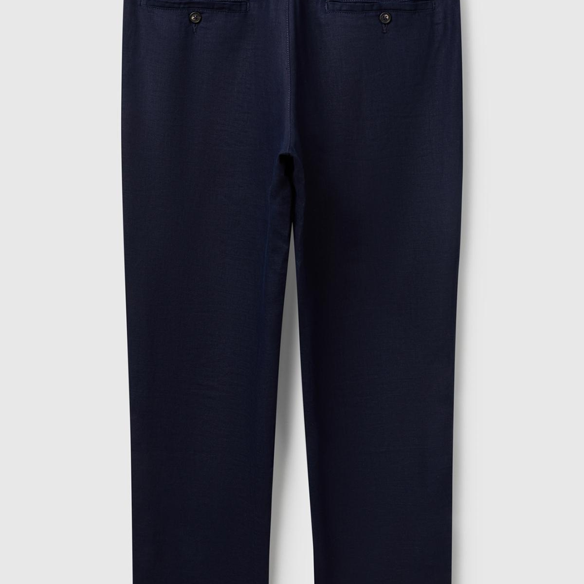 Erkek Lacivert %100 Keten Beli İpli Pantolon