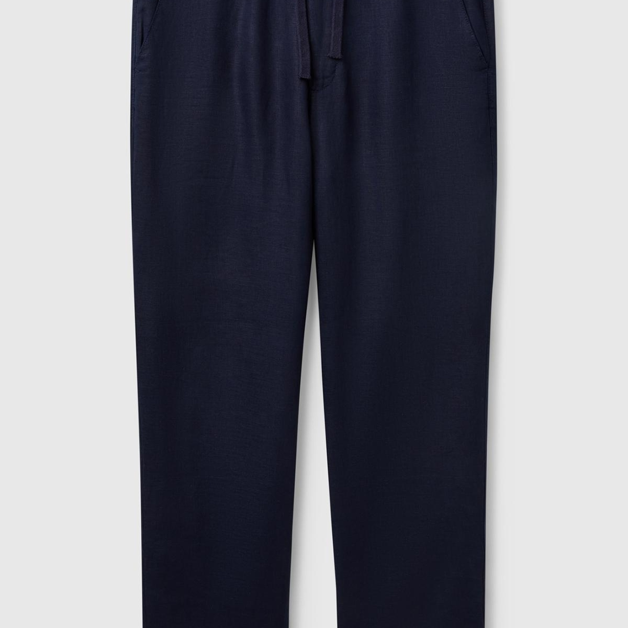 Erkek Lacivert %100 Keten Beli İpli Pantolon