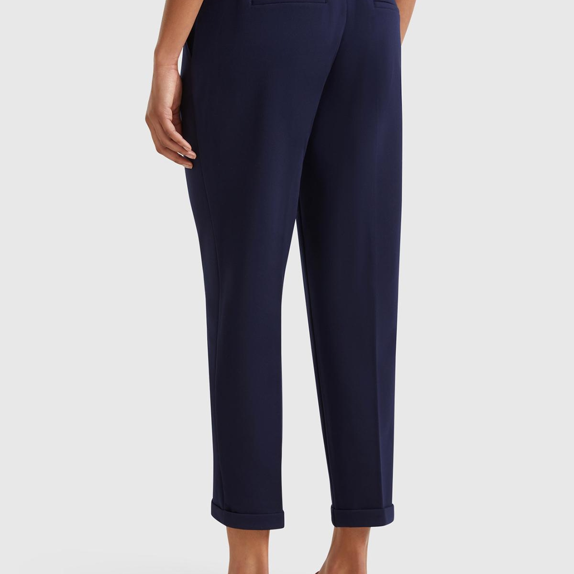 Kadın Lacivert  Beli Lastikli Pantolon