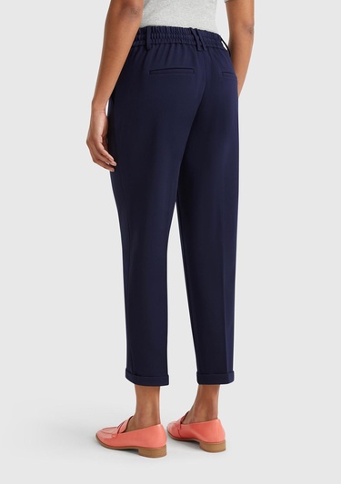  Kadın Lacivert  Beli Lastikli Pantolon