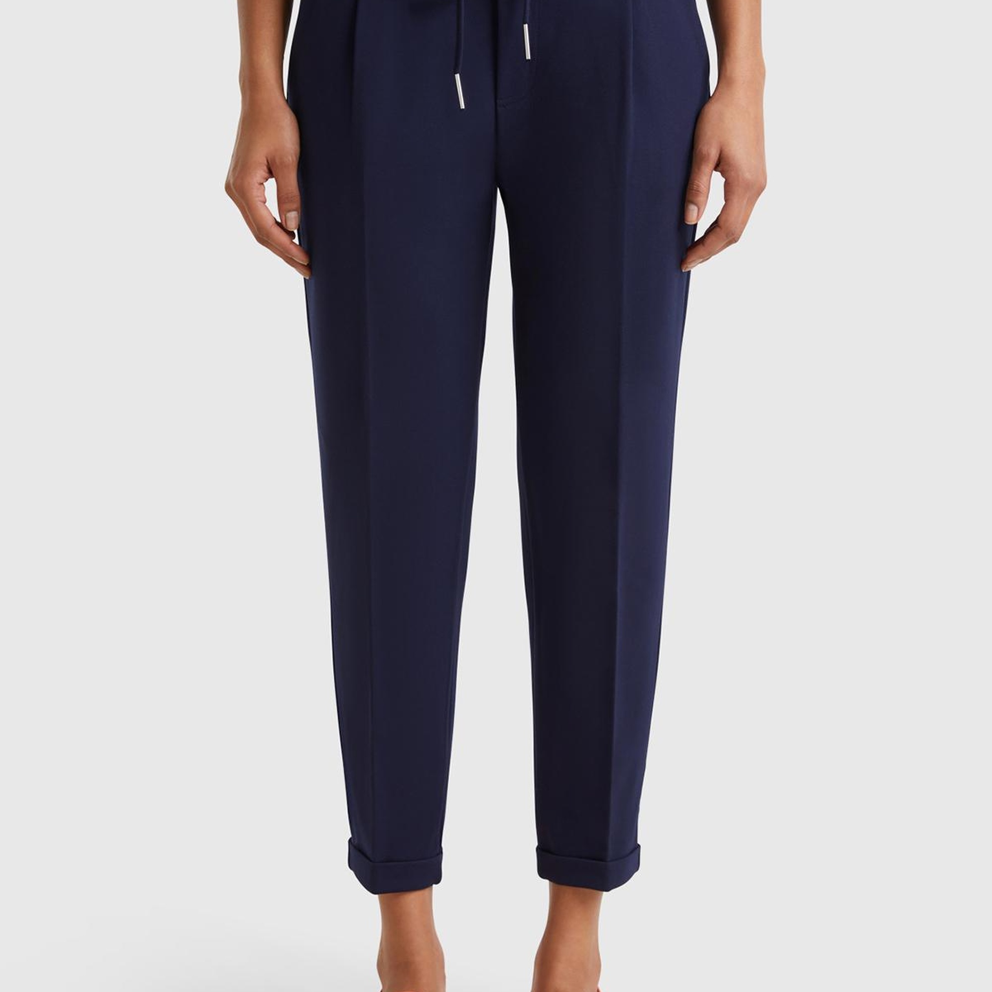 Kadın Lacivert  Beli Lastikli Pantolon