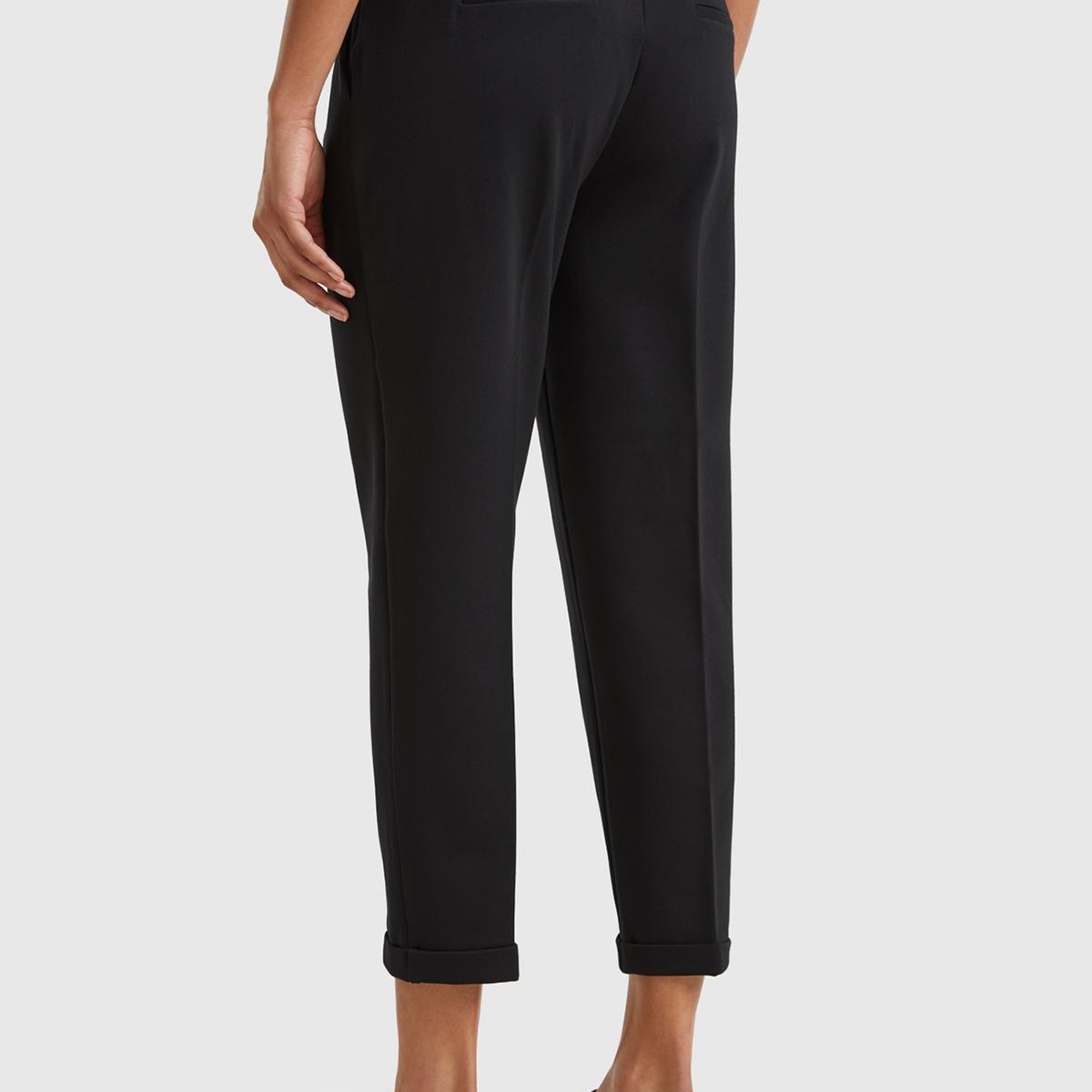 Kadın Siyah  Beli Lastikli Pantolon