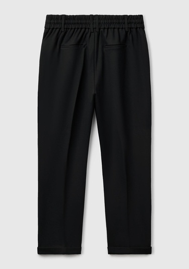  Kadın Siyah  Beli Lastikli Pantolon