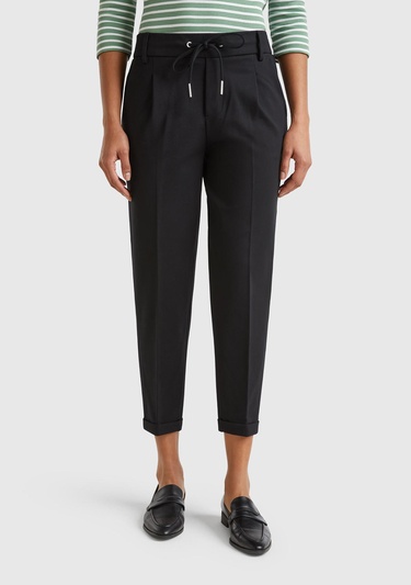  Kadın Siyah  Beli Lastikli Pantolon