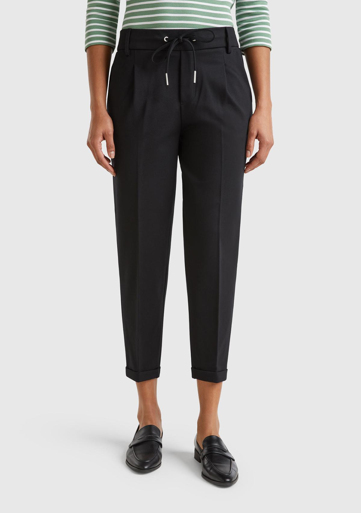  Kadın Siyah  Beli Lastikli Pantolon