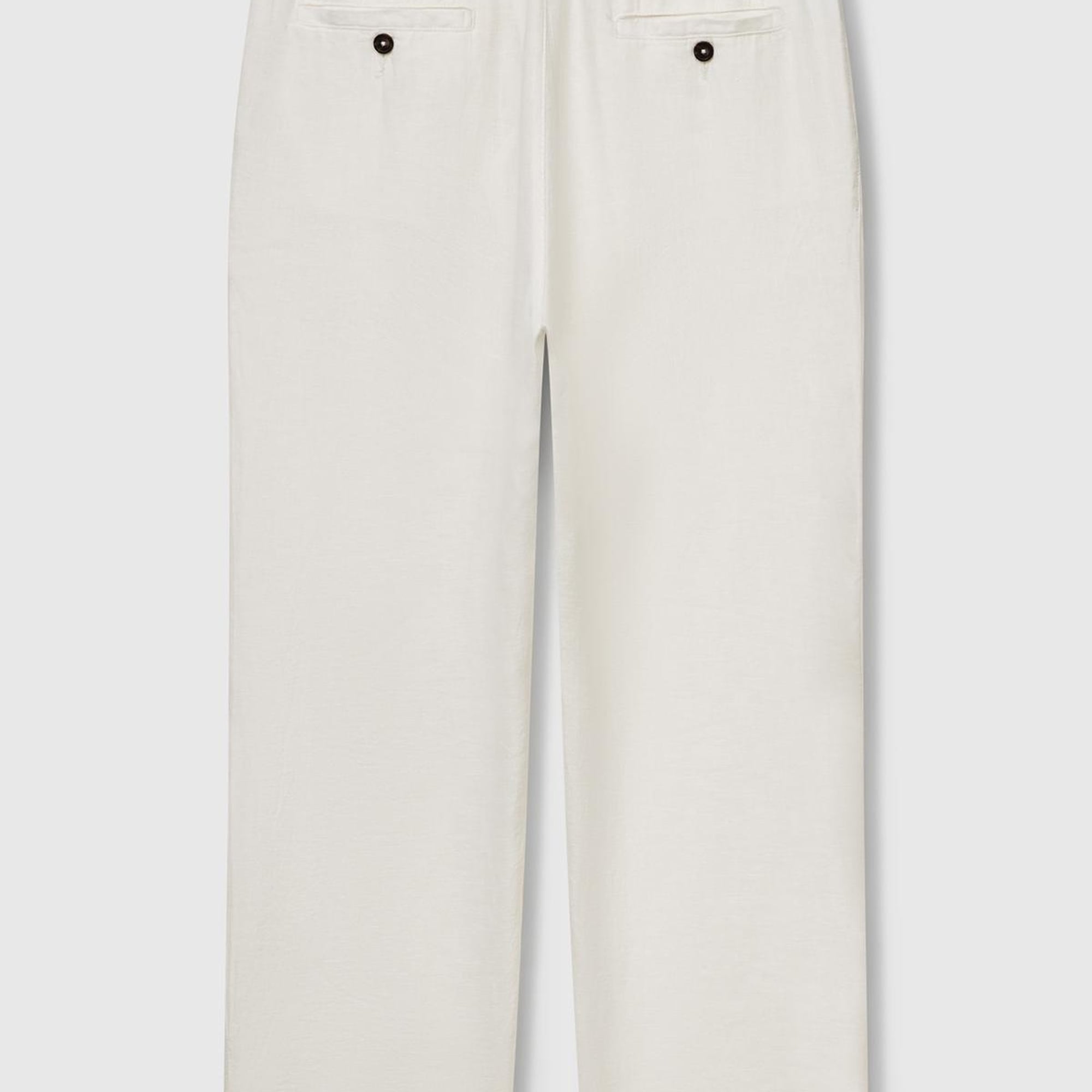 Erkek Beyaz %100 Keten Beli İpli Pantolon