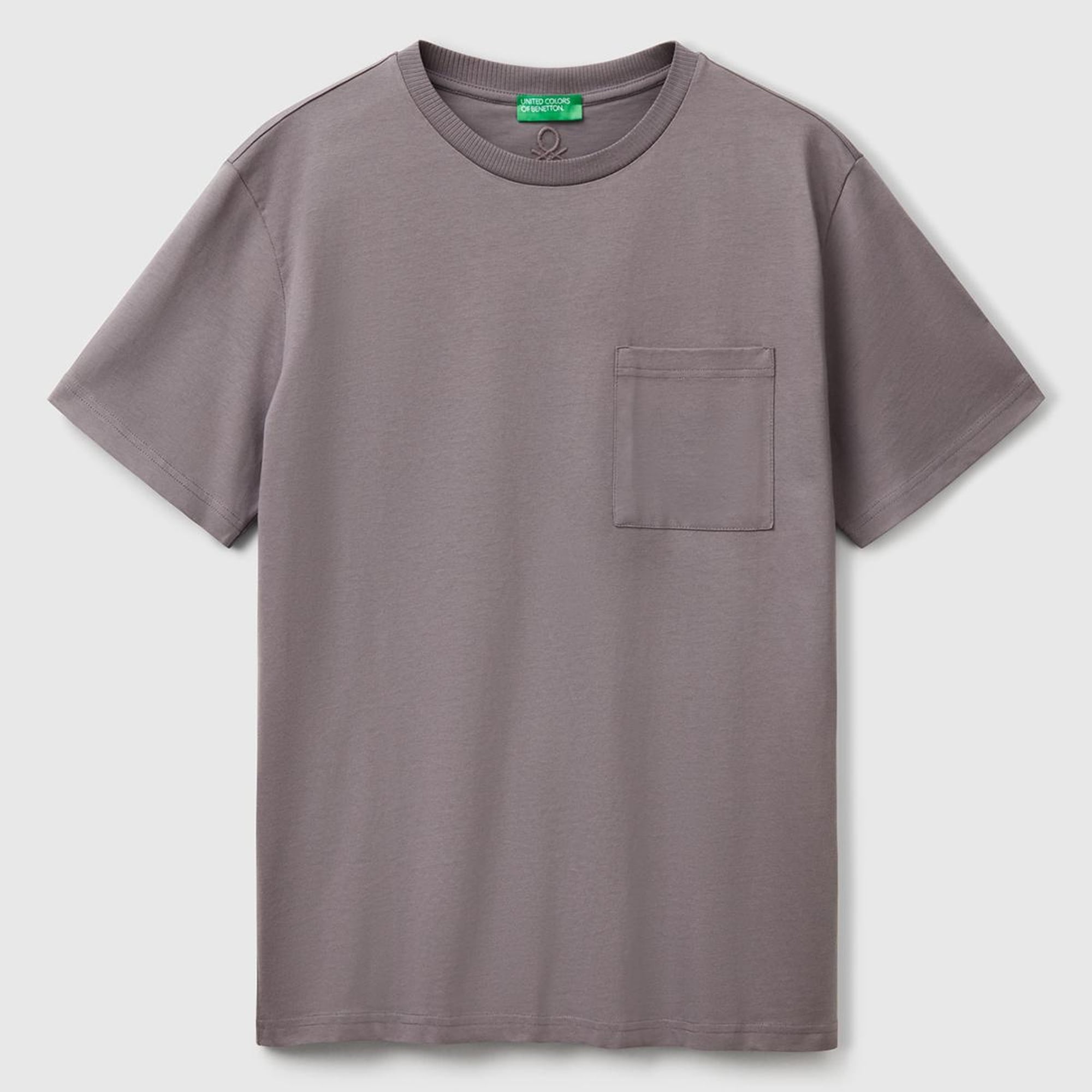 Erkek Antrasit %100 Pamuk Yama Cep Detaylı Oversize T-Shirt