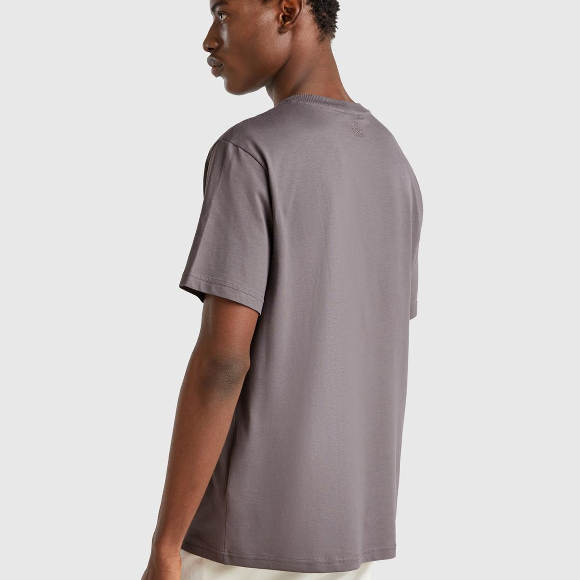 Erkek Antrasit %100 Pamuk Yama Cep Detaylı Oversize T-Shirt