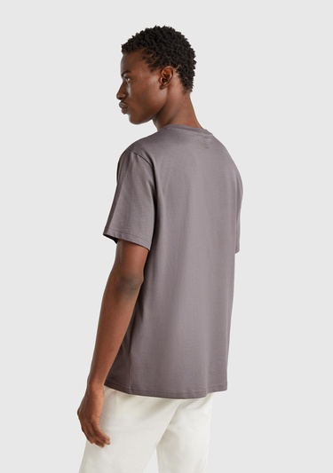  Erkek Antrasit %100 Pamuk Yama Cep Detaylı Oversize T-Shirt