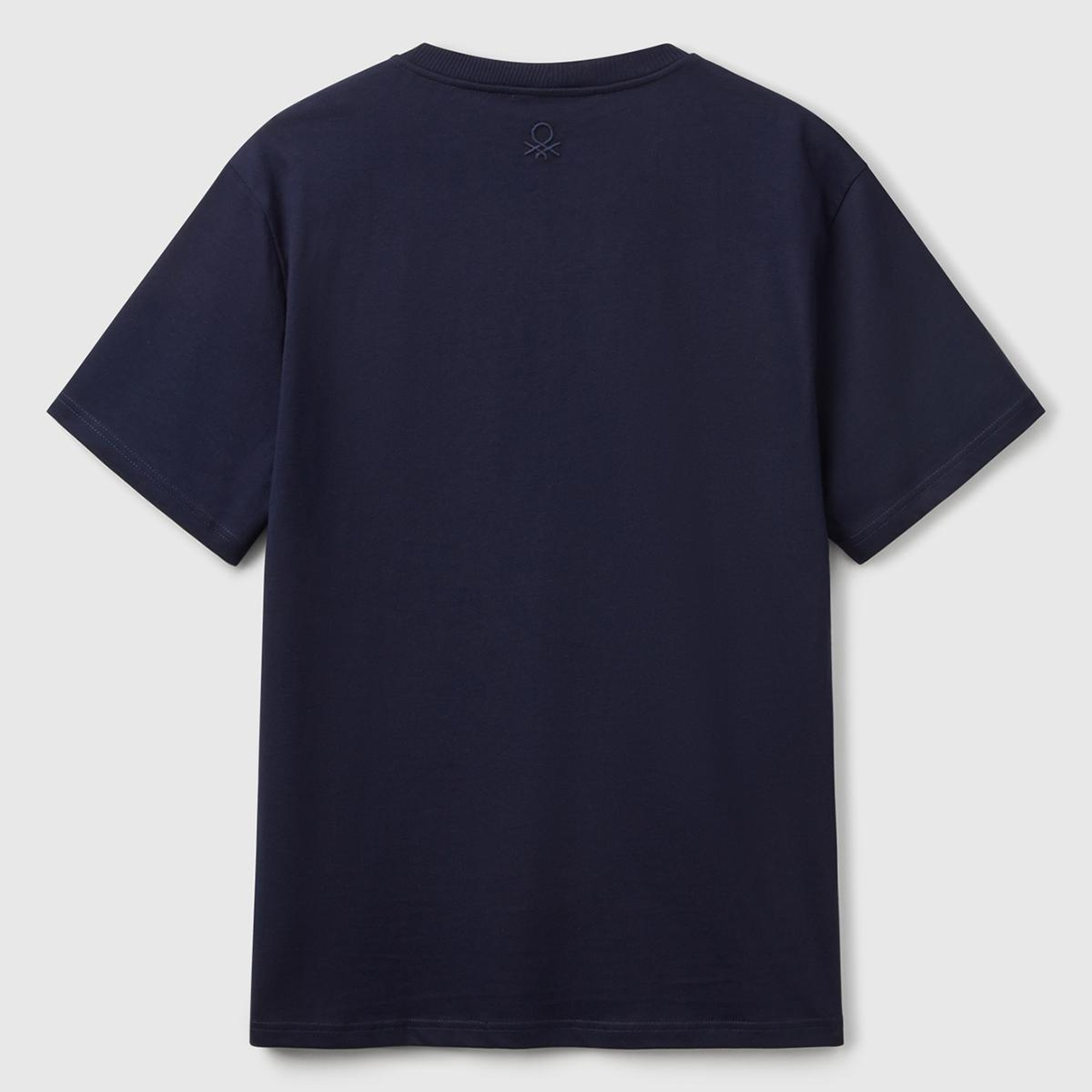 Erkek Lacivert %100 Pamuk Yama Cep Detaylı Oversize T-Shirt