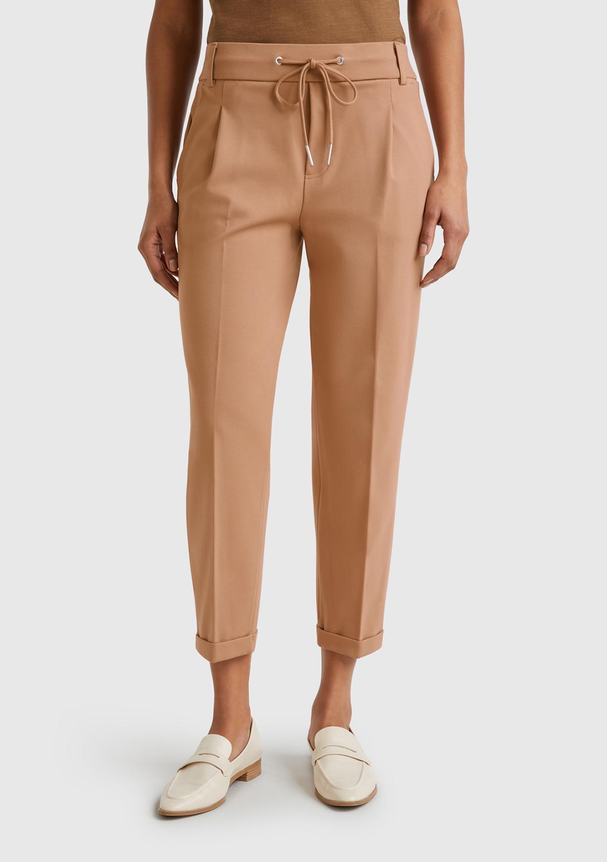  Kadın Bej  Beli Lastikli Pantolon