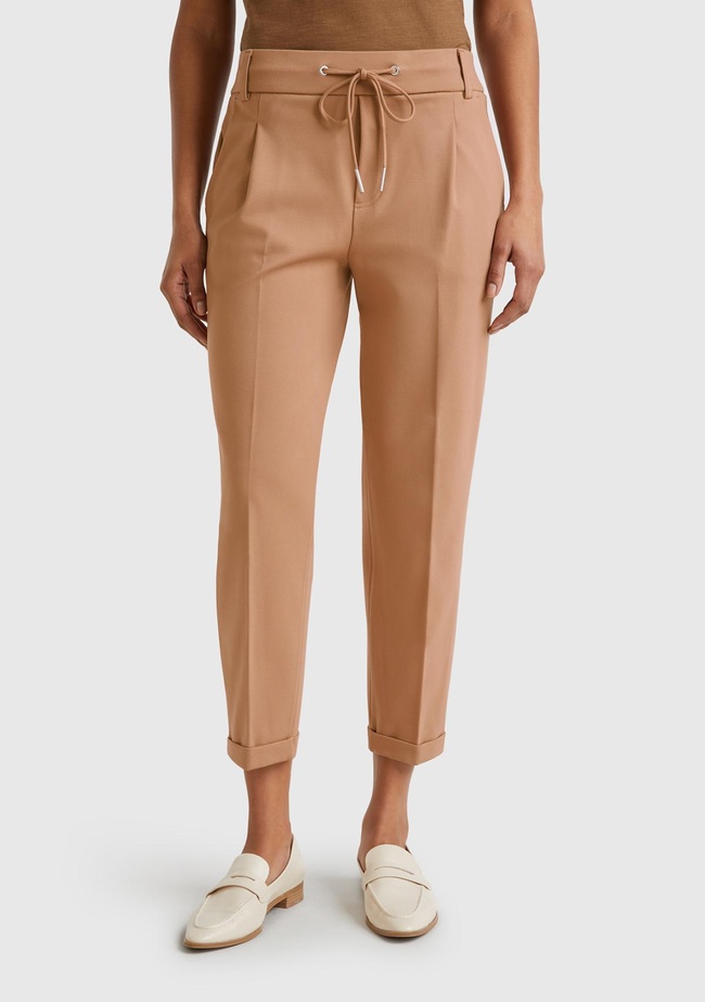  Kadın Bej  Beli Lastikli Pantolon
