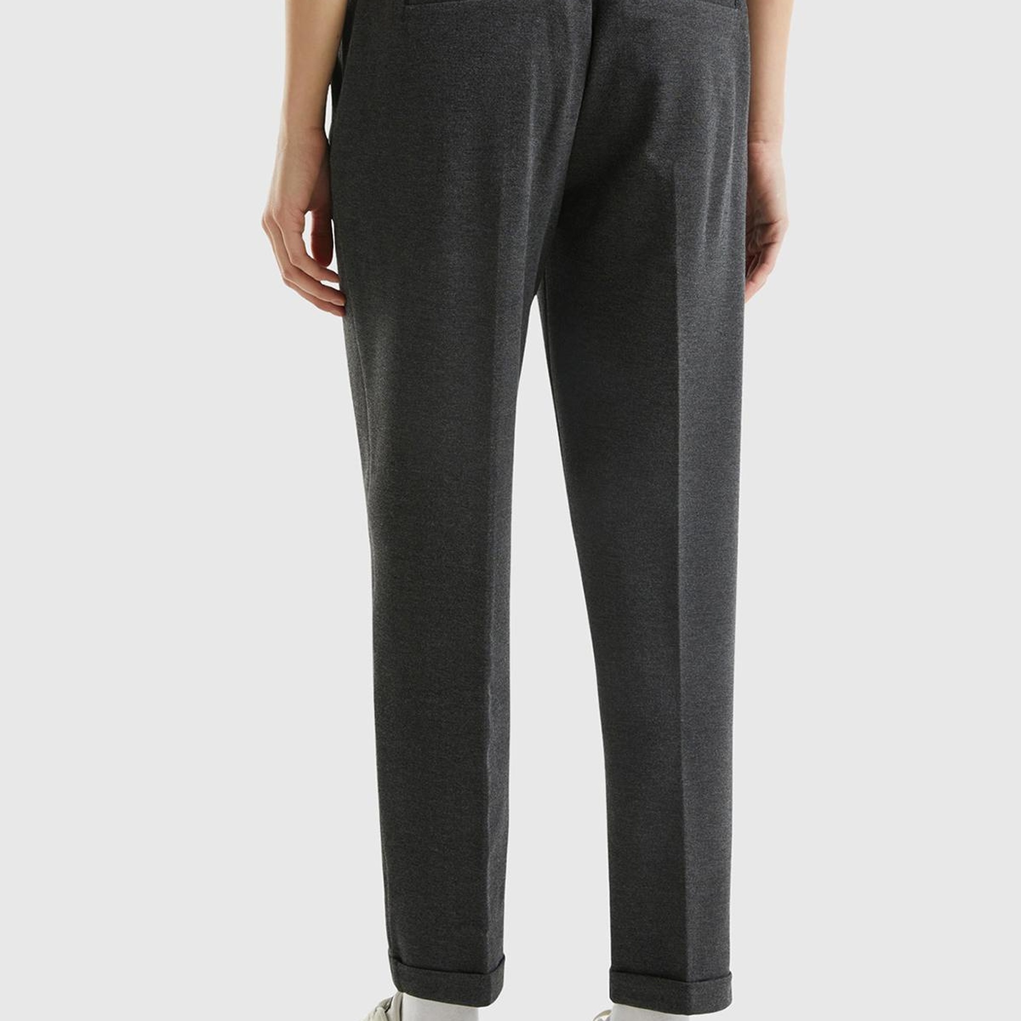 Kadın Antrasit  Beli Lastikli Pantolon