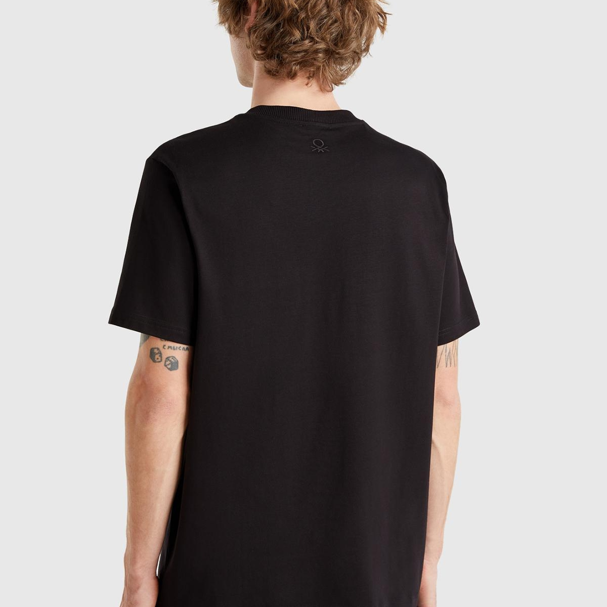 Erkek Siyah %100 Pamuk Yama Cep Detaylı Oversize T-Shirt