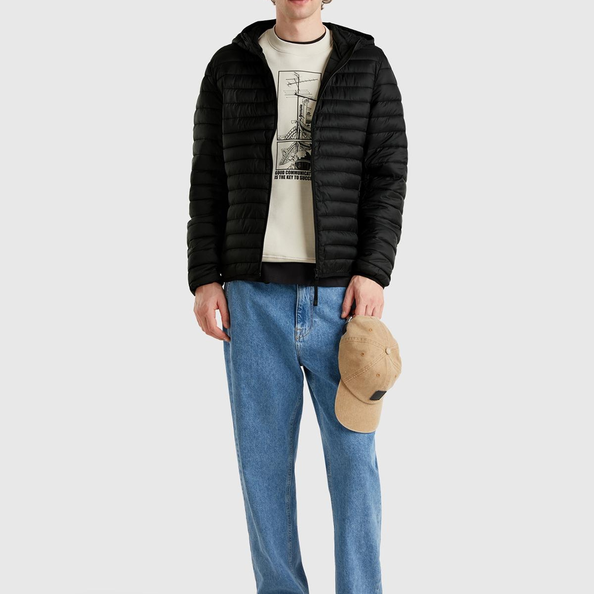 Erkek Siyah %100 Pamuk Yama Cep Detaylı Oversize T-Shirt