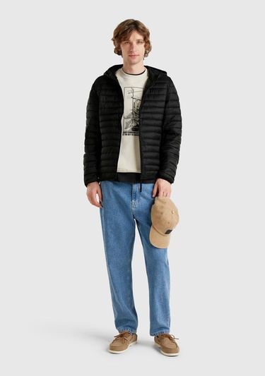  Erkek Siyah %100 Pamuk Yama Cep Detaylı Oversize T-Shirt