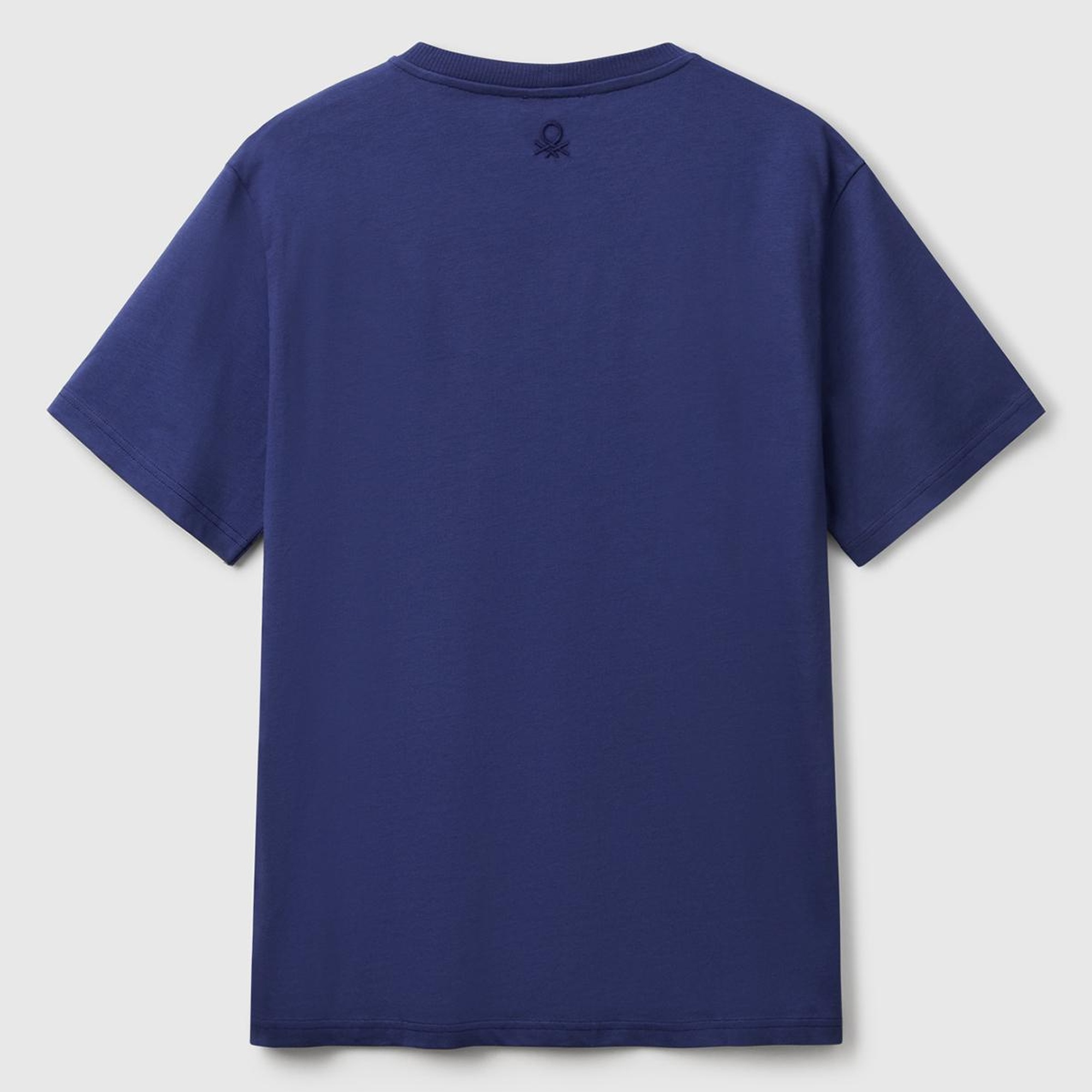 Erkek Lavanta Mavisi %100 Pamuk Yama Cep Detaylı Oversize T-Shirt