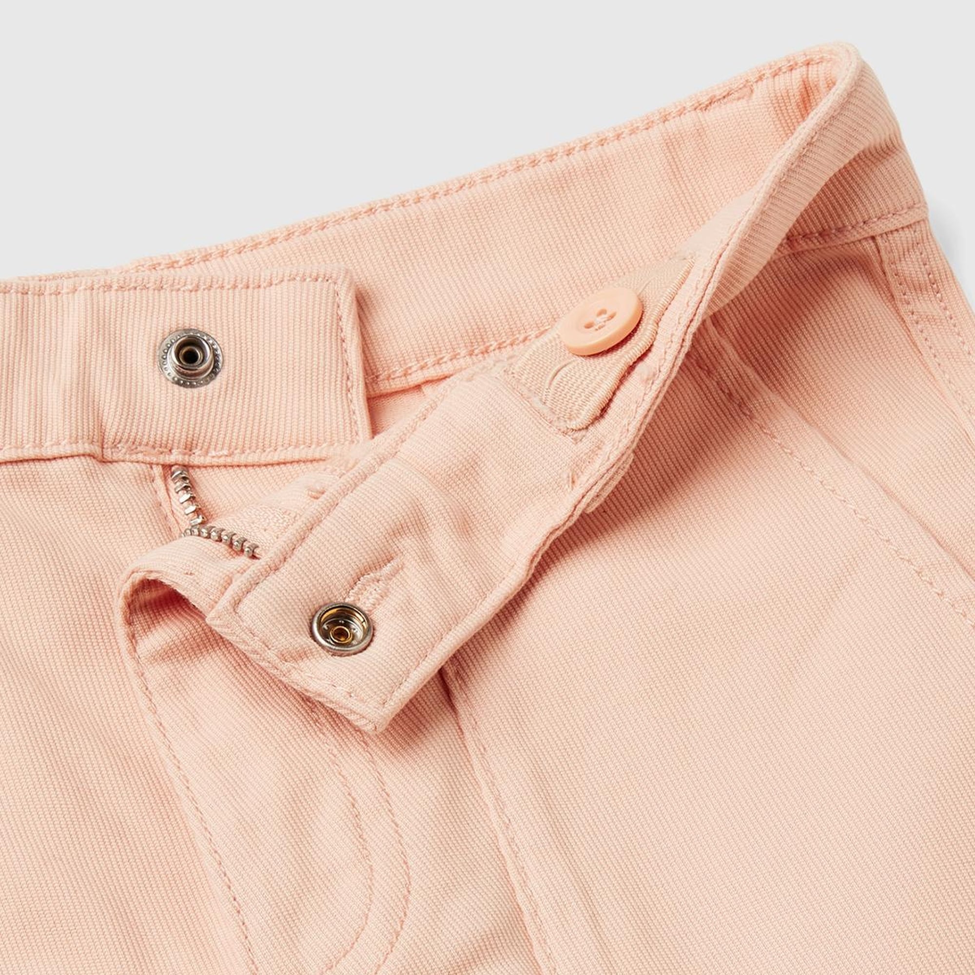 Kız Çocuk Toz Pembe İşlemeli Logo Detaylı Cep Detaylı Pantolon