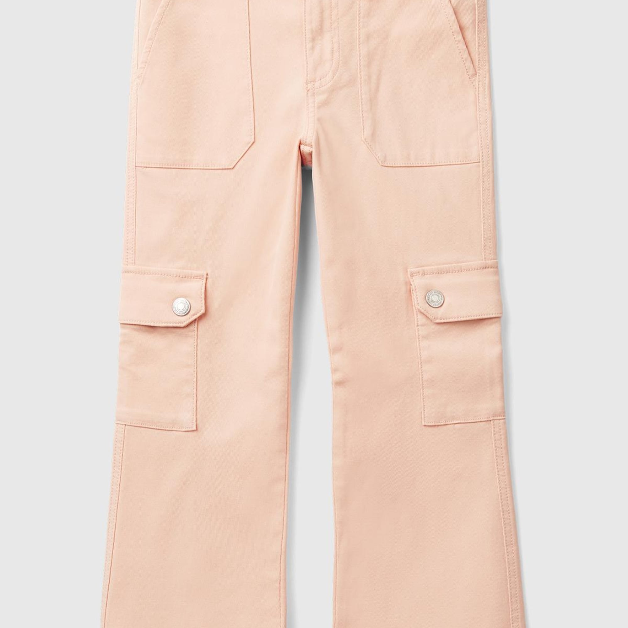 Kız Çocuk Toz Pembe İşlemeli Logo Detaylı Cep Detaylı Pantolon