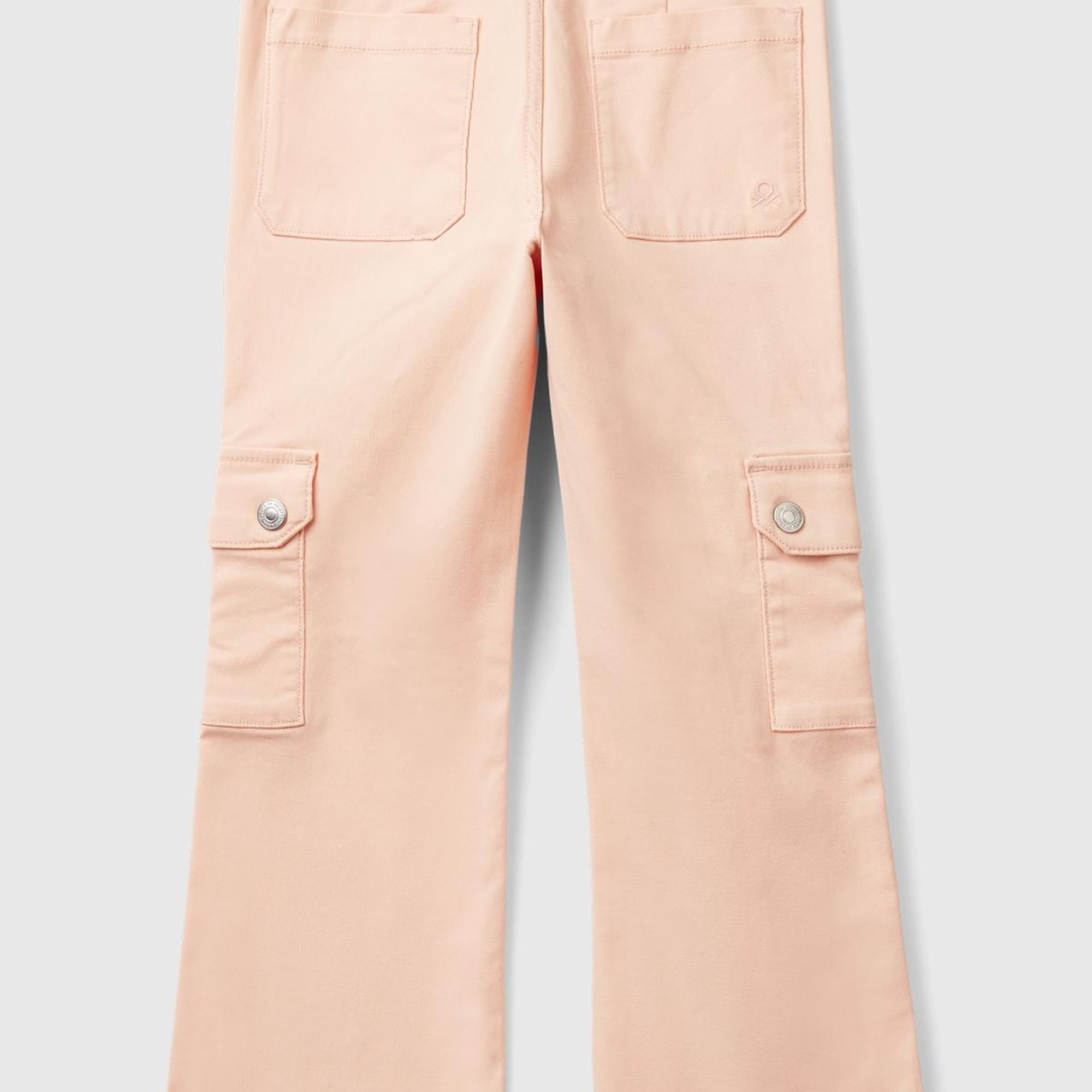 Kız Çocuk Toz Pembe İşlemeli Logo Detaylı Cep Detaylı Pantolon