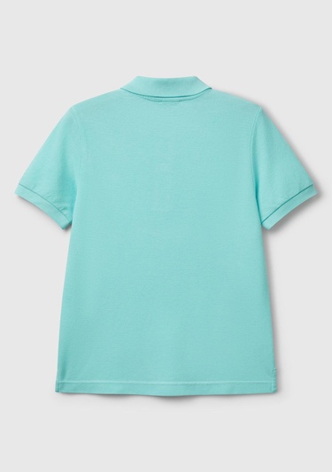  Erkek Çocuk Su Yeşili Logolu Pike Polo T-Shirt