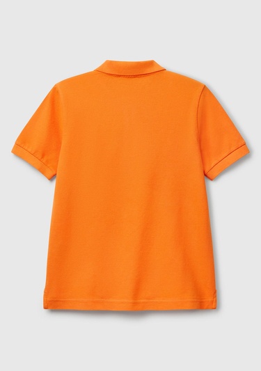  Erkek Çocuk Turuncu Logolu Pike Polo T-Shirt