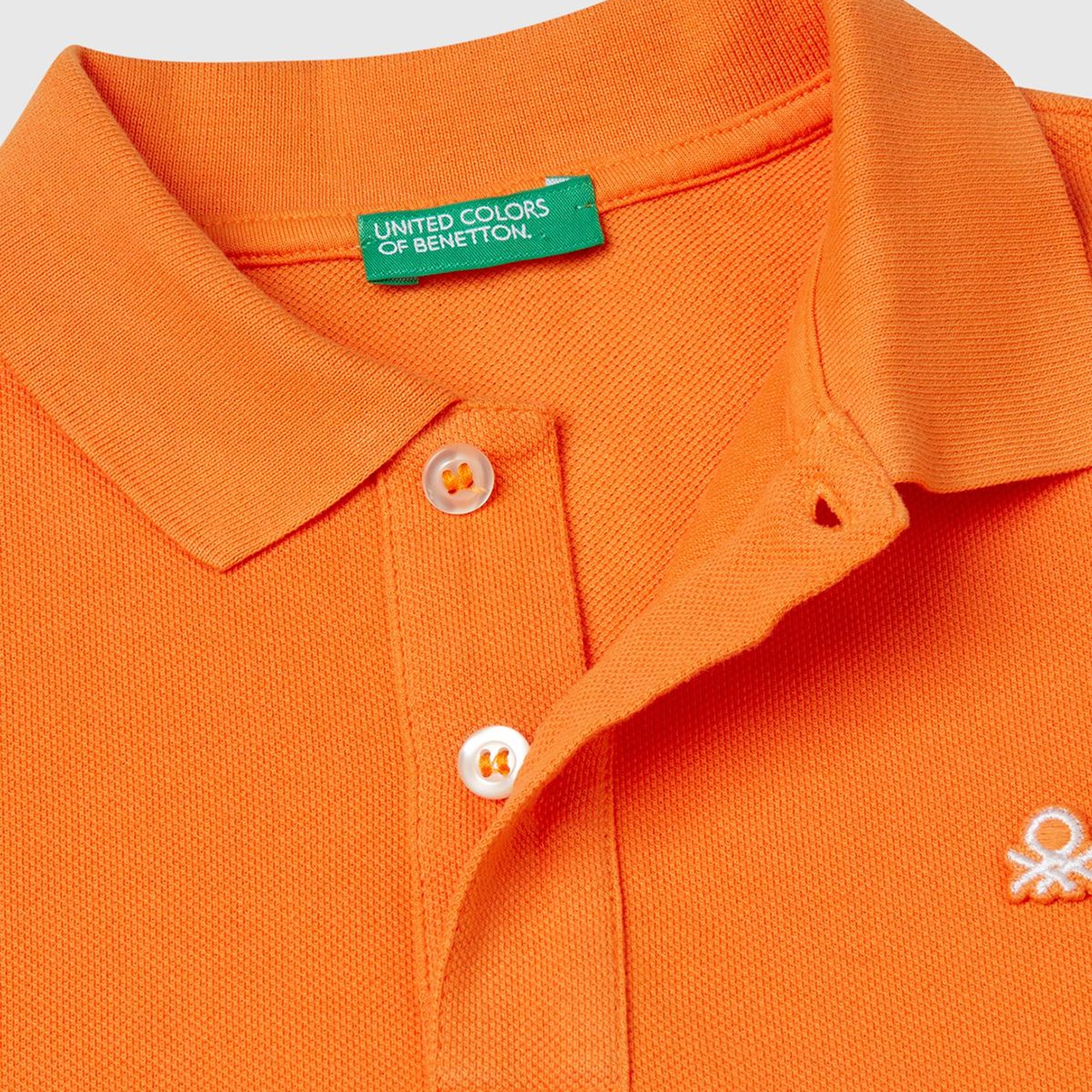 Erkek Çocuk Turuncu Logolu Pike Polo T-Shirt