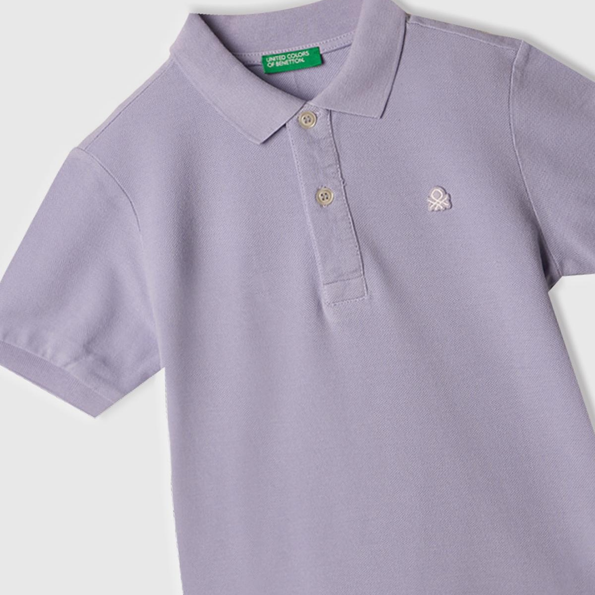 Erkek Çocuk Mor Logolu Pike Polo T-Shirt