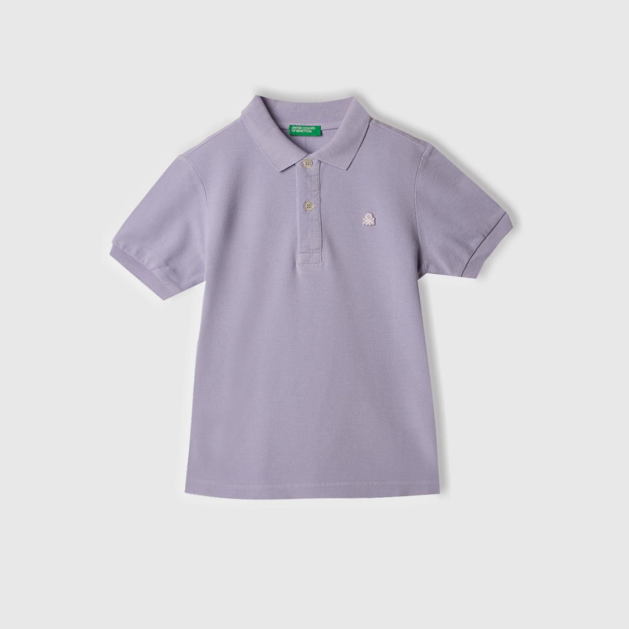 Erkek Çocuk Mor Logolu Pike Polo T-Shirt