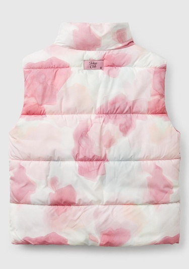  Kız Çocuk Pembe Mix Tamamı Desenli Logo Etiketli  Yelek