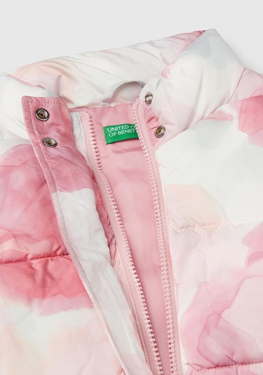  Kız Çocuk Pembe Mix Tamamı Desenli Logo Etiketli  Yelek