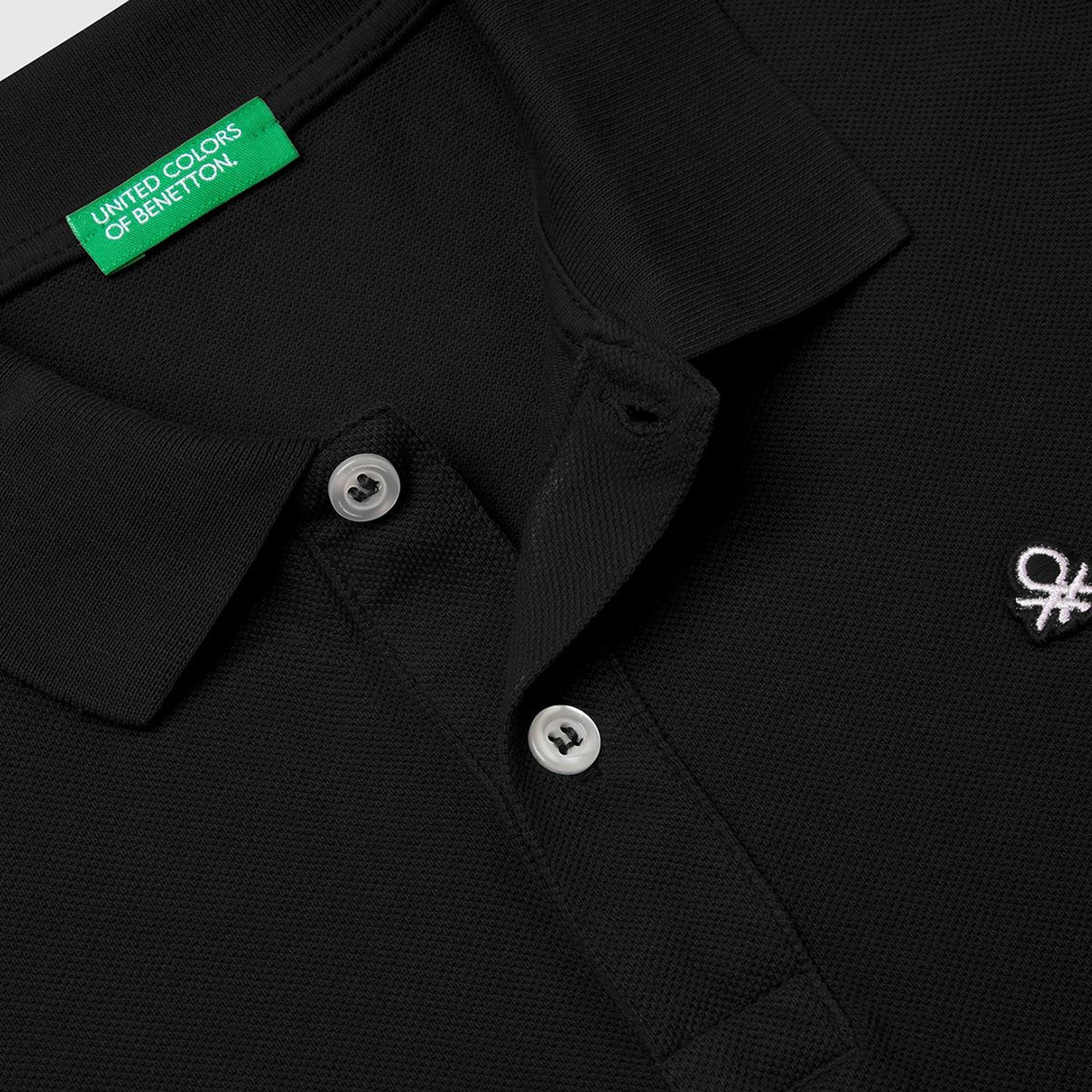 Erkek Çocuk Siyah Logolu Pike Polo T-Shirt