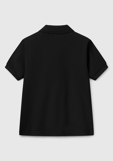  Erkek Çocuk Siyah Logolu Pike Polo T-Shirt