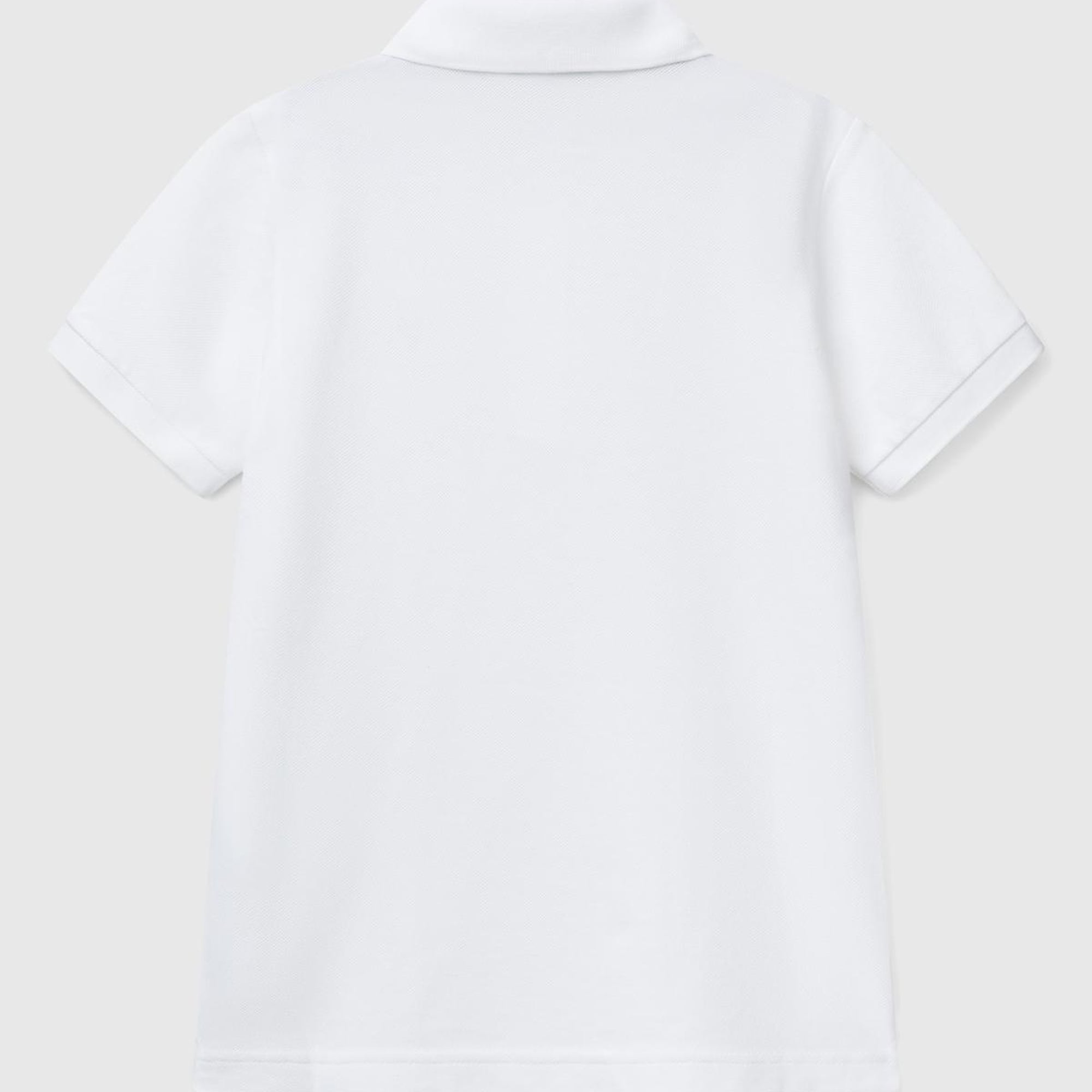 Erkek Çocuk Beyaz Logolu Pike Polo T-Shirt