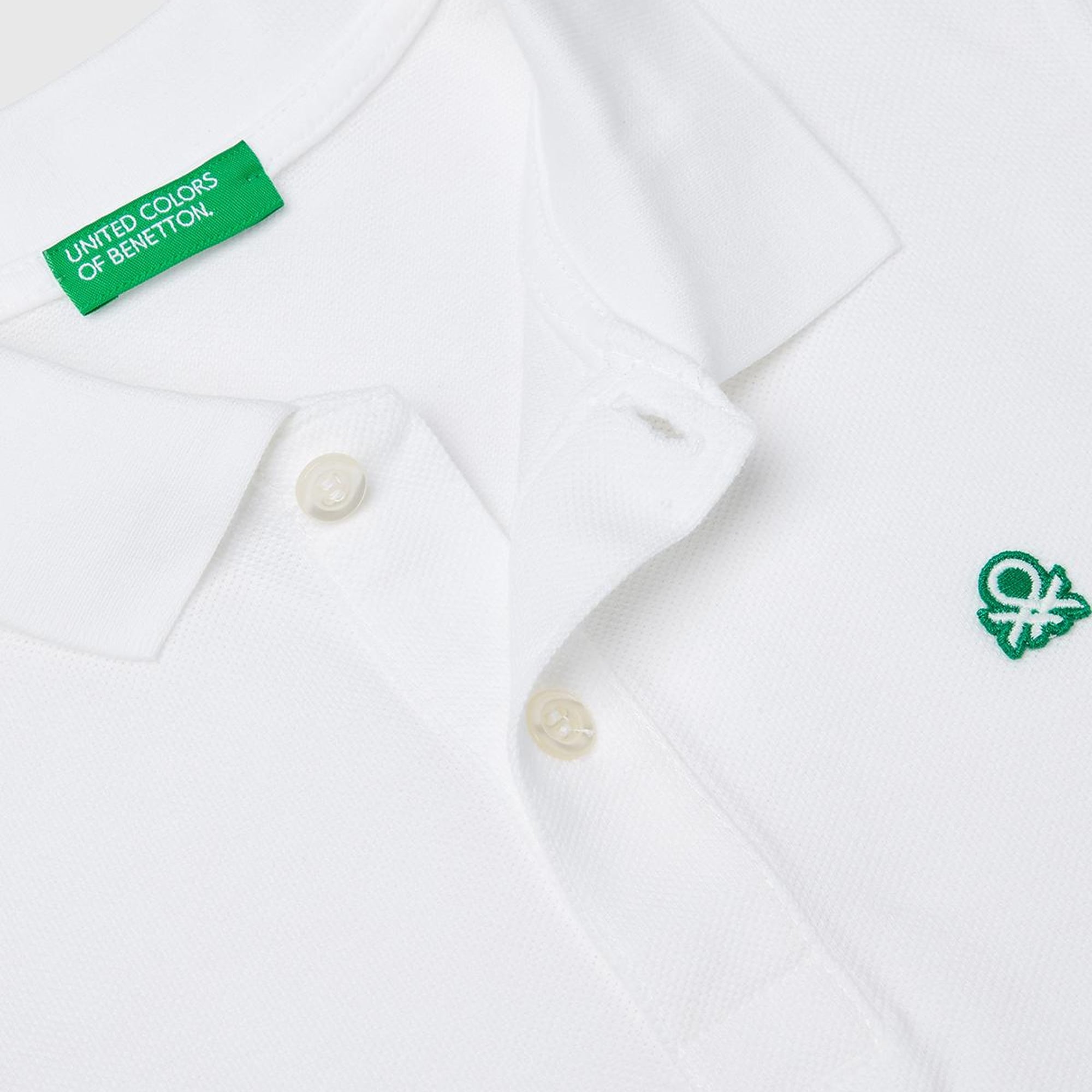 Erkek Çocuk Beyaz Logolu Pike Polo T-Shirt